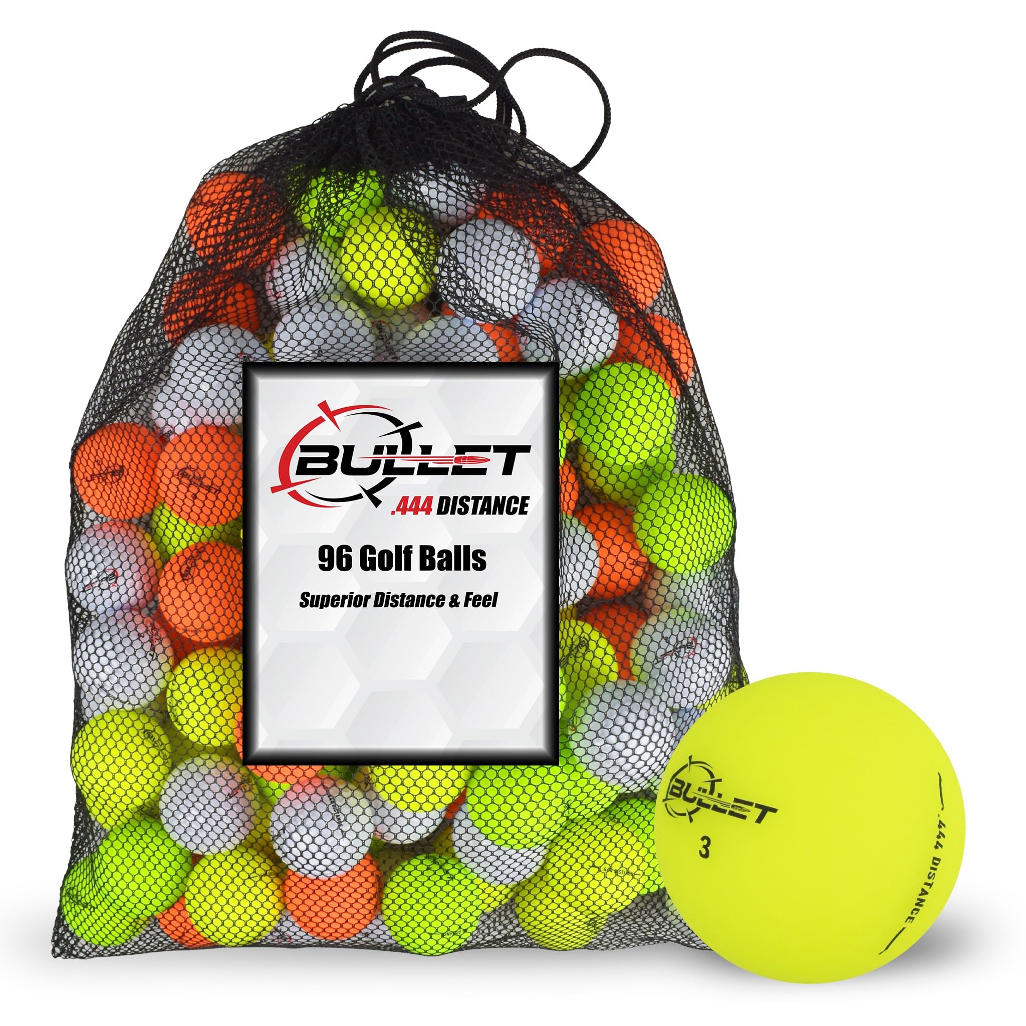 Amazon.com: Bullet .444 Distance Matte Colored Golf Balls [96-Ball